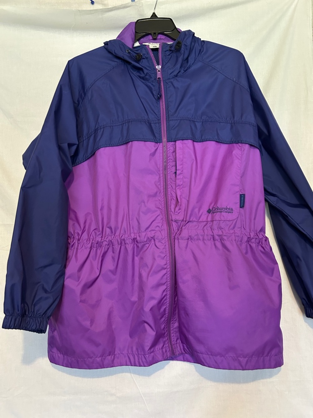 Columbia Two-Tone Purple Hooded Ski Jacket